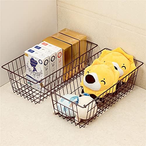 SANNO 15.7" Freezer Baskets Wire Storage Baskets Bin Organizer Food, Kitchen, Basket Organizers Bins for Home, Bathroom, Closet Organization, white