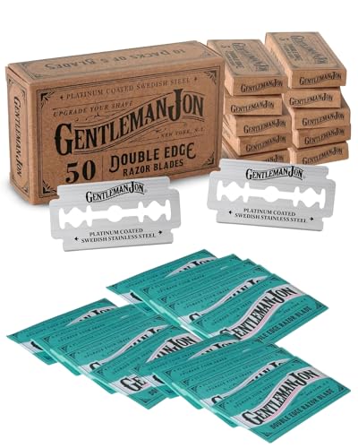 Gentleman Jon Double Edge Safety Razor Blades, Swedish Stainless Steel 50ct