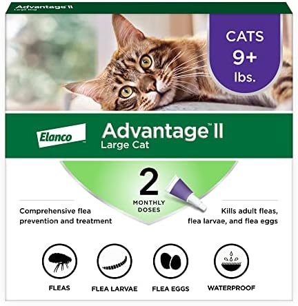 Advantage II Large Cat Vet-Recommended Flea Treatment & Prevention | Cats Over 9 lbs. | 2-Month Supply