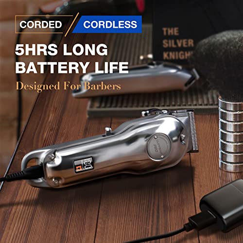 SUPRENT® PRO Professional Hair Clippers for Men- Hair Cutting Kit & Zero Gap T-Blade Trimmer Combo- Cordless Barber Clipper Set with LED Display