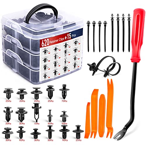 Nilight 190 Pcs Car Retainer Clips Fastener Remover 18 Most Popular Sizes Applications Auto Push Pin Rivets Set -Door Trim Panel Clips for Toyota