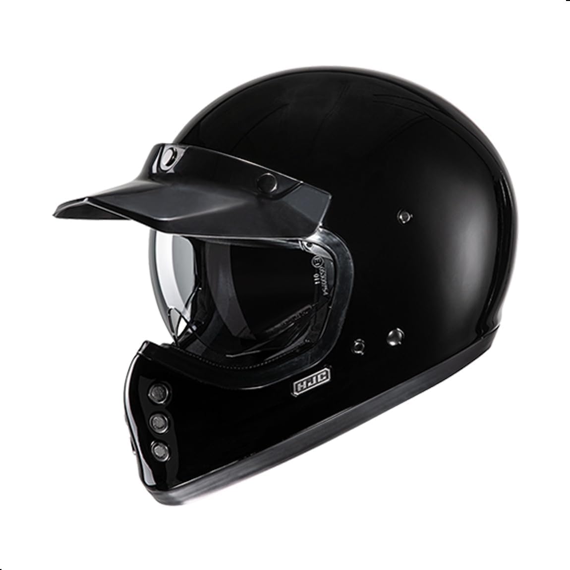 HJC V60 Solid Off-Road Motorcycle Helmet with IS-10 Internal Visor, DOT Approved (Semi Flat Black, X-Small)