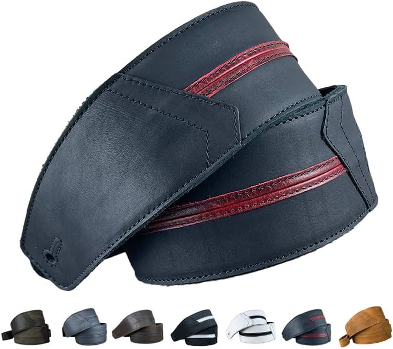 The Original Straight Up Full Grain Padded Leather Guitar Strap - For Electric, Acoustic and Bass Guitars