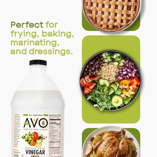 AVO Distilled White Vinegar 1 Gallon (128 oz) - 5% Acidity, Pure Natural White Vinegar Gallon