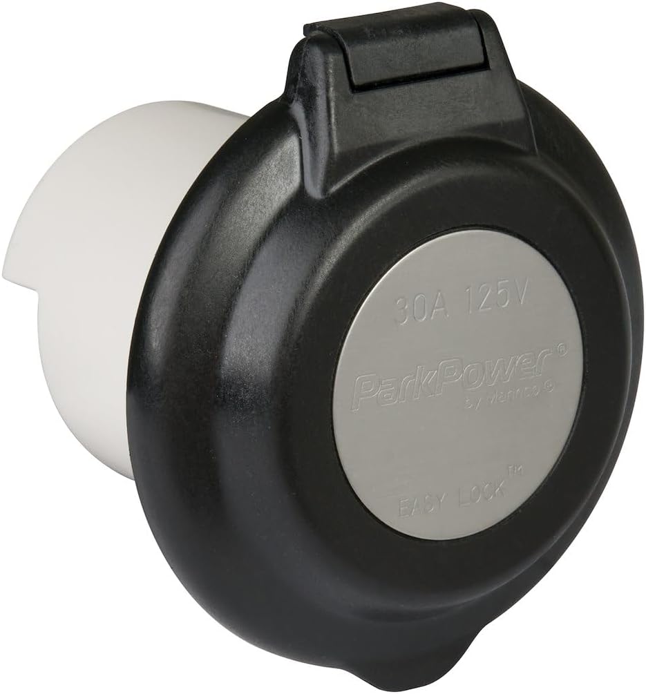 ParkPower by Marinco 304EL-BRV.BLK Inlet Contoured for RV, 30A, Black