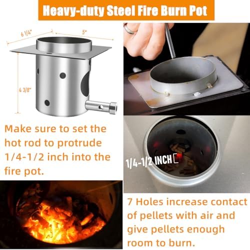 Grill Replacement Parts for Pit Boss 3/5/7 Series Vertical Pellet Smokers | Include Upgrade 2.0RPM Auger Motor, Grill Induction Fan