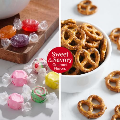 Broadway Basketeers Fun Filled Birthday Gift Basket, Savory Snacks & Sweet | Happy birthday snack boxes with cookies, popcorn, and candy for women, mom, sister, and coworkers.
