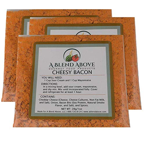 A Blend Above Cheesy Bacon Dip Mix 1 oz (3 Pack), Gluten-Free, No MSG, All Natural, No Preservatives, Vegetable Dip, Keto Friendly, Low Carb