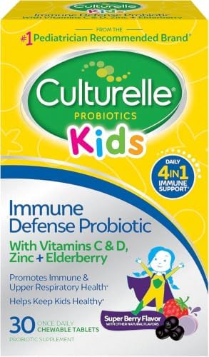 Culturelle Kids Daily Immune Defense Probiotic Chewables, Ages 3+, 30 Count