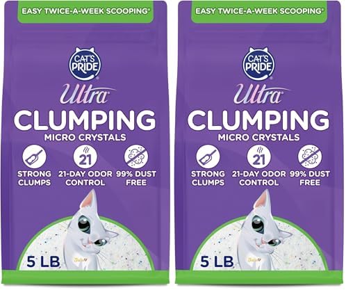 Ultra by Cat's Pride Clumping Micro Crystals Litter, Fragrance Free, 5lb