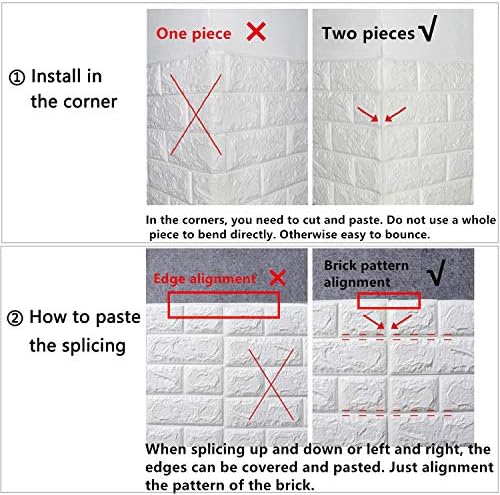 MYOYAY 10 Pcs 3D Wall Panels Peel and Stick 27.5 x 30.3 Inch (in Sum 57 sq.ft.) White Brick Wallpaper Self-Adhesive Foam Wall Panels for Living Room