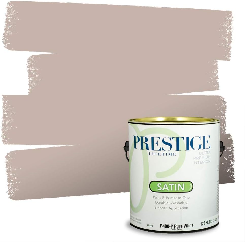 PRESTIGE Paints Exterior Paint and Primer In One, 1-Gallon, Semi-Gloss, Comparable Match of Sherwin Williams* French Roast*
