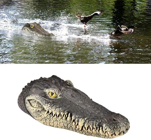 Pond Floating Alligator Head Decoy, Outdoor Pools Float Fake Gator Head Duck Detterent for Pool, Crocodile Head for Decorations, Swimming Pool