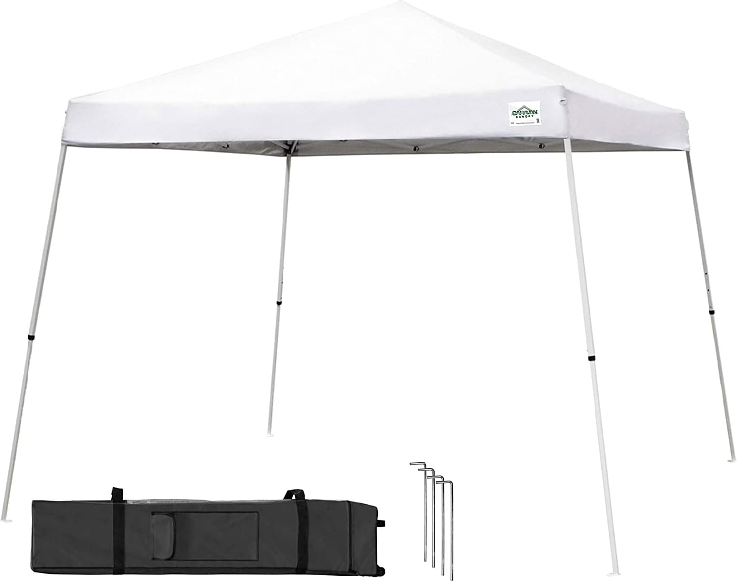 Caravan Canopy V Series 12 by 12 Foot Outdoor Shade Instant Canopy Kit with Steel Frame and 150D Polyester Canopy Top, 3 Leg Height Settings