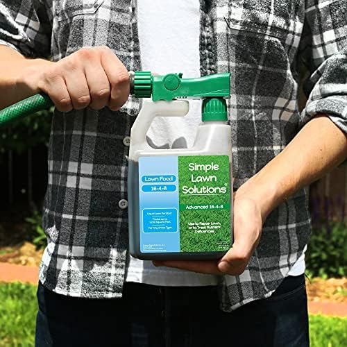 Advanced 16-4-8 Balanced NPK - Lawn Food Quality Liquid Fertilizer - Spring & Summer Concentrated Spray - Any Grass Type - Simple Lawn Solutions (32