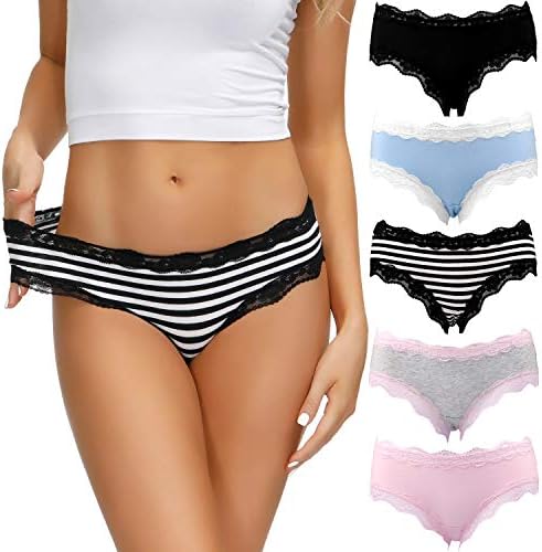Women’s Underwear Soft Breathable Cotton Brief Ladies Panties 5-Pack