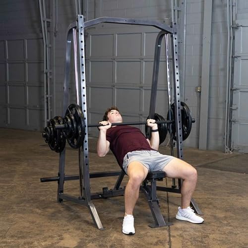 Body Solid Smith Machine Package - Strength Training Weight Cage Squat Rack System Ideal for Home and Commercial Gyms