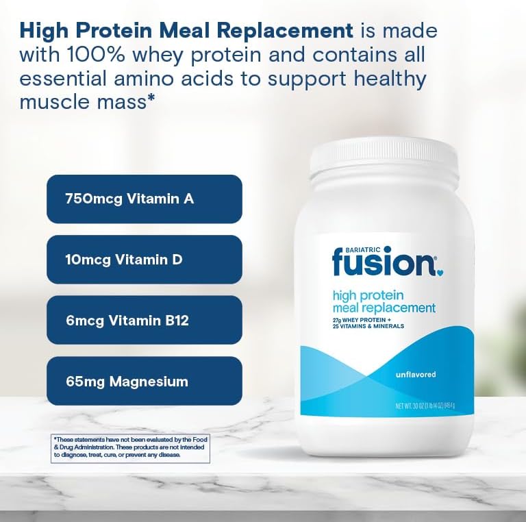 Bariatric Fusion Cappucino Meal Replacement 27g Protein Powder, 21 Serving Tub for Bariatric Surgery Patients Including Gastric Bypass and Sleeve Gastrectomy - No Gluten, Aspartame or Sugar