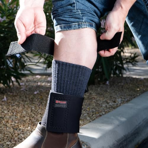 Galco Ambidextrous Ankle Calf Strap Leather Holster, Black, ACSB
