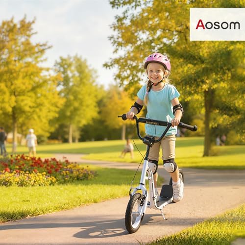 Aosom Kick Scooter with Dual Caliper Brakes Ages 5+ Max Load 220lbs