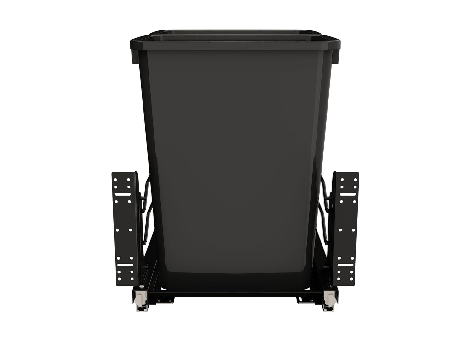 Rev-A-Shelf Double Pullout Trash Can w/Soft-Close Slides, 14.5" Min Opening | Large Capacity Garbage/ Recycling Waste Bins for Under Kitchen Cabinets, Heavy Gauge Wire Construction, 53WC-1835SCDM-217
