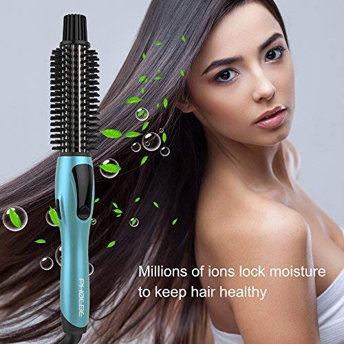 PHOEBE Curling Iron, Dual Voltage Travel 1 Inch Ceramic Tourmaline Ionic Hair Curler Hot Brush, Professional Anti-Scald Instant Heat Up Curling Wands