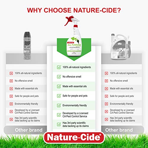Nature-Cide All Purpose Insecticide. All Natural, Plant-Based Roach Killer, Spider, Mosquito and Ant Spray to Keep Your Home Safe. Kills on Contact. No Strong Odor. 32 oz