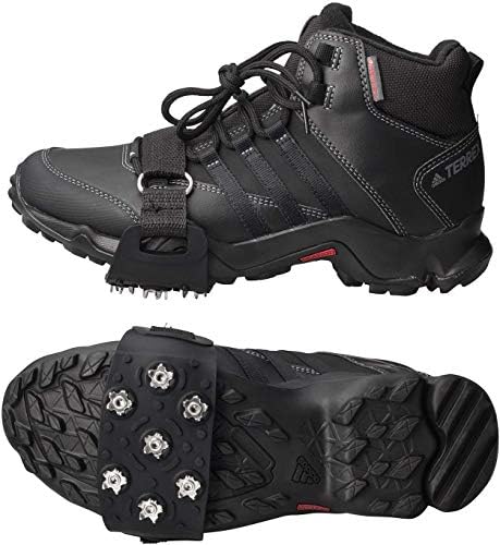FANBX F Crampon Traction Cleats Anti-Skid Traction Grips Crampons Spikes 7 Point Cleats for Footwear for Walking, Jogging, Hiking, Mountaineering Ice Snow Grips