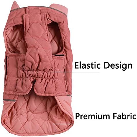 Vecomfy Reversible Dog Coat for Small Dogs with 2 Leash Openings