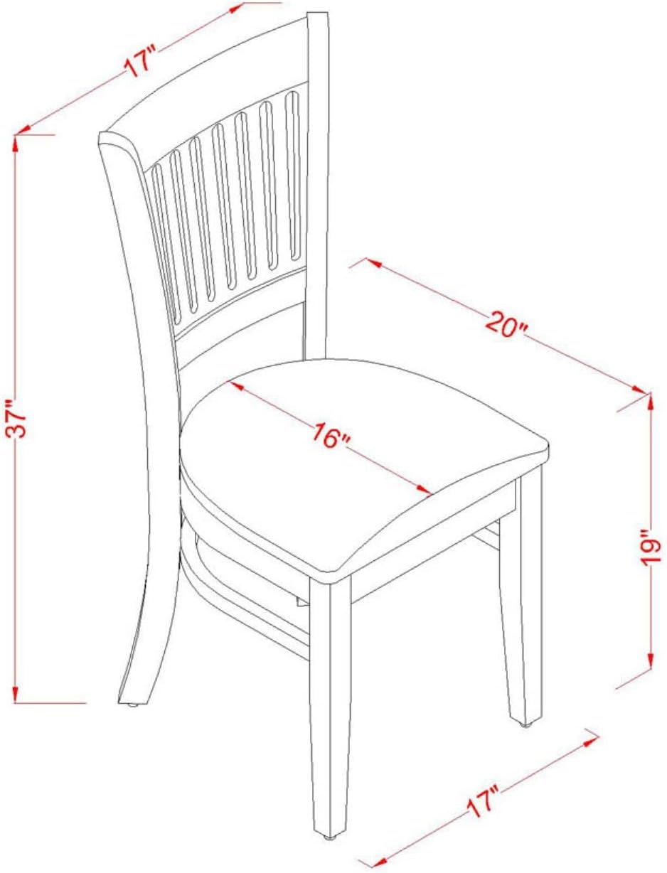 East West Furniture VAC-OAK-C Vancouver Dining Chairs - Linen Fabric Upholstered Wood Chairs, Set of 2, Oak