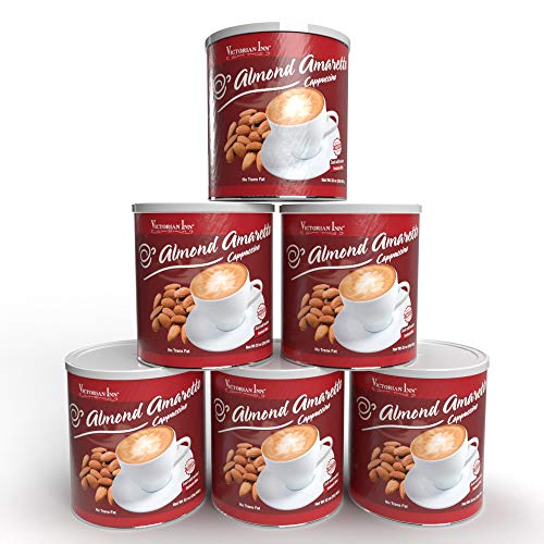 Victorian Inn Instant Cappuccino - Almond Amaretto Flavor - Creamy & Delightful Coffee Mix - Great Hot, Cold