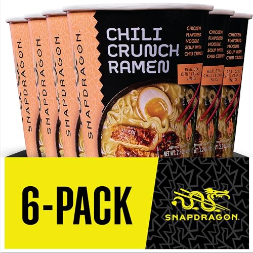Snapdragon Miso Ramen Cup Noodles - 6 Pack Instant Ramen Bowl with Authentic Wheat Noodles, Soup Sauce Base