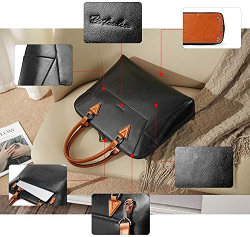 BOSTANTEN Briefcase for Women Leather 15.6 inch Laptop Shoulder Bag Office Work Crossbody Handbag