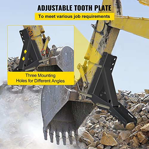 24 inch Excavator Hydraulic Thumb Backhoe Excavator Thumb Attachments Weld 1/2 Inch Teeth Thick Steel Plate Assembly CNC Plasma Cut Bolt-On Design
