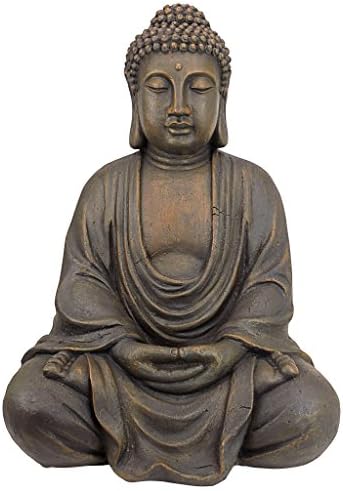 Design Toscano Jolly Hotei Laughing Man Asian Decor Indoor/Outdoor Garden Statue, 26 inches tall, Cast Stone Resin, Two Tone Stone Finish