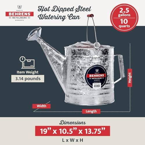 Behrens 208 2-Gallon Steel Watering Can, Silver