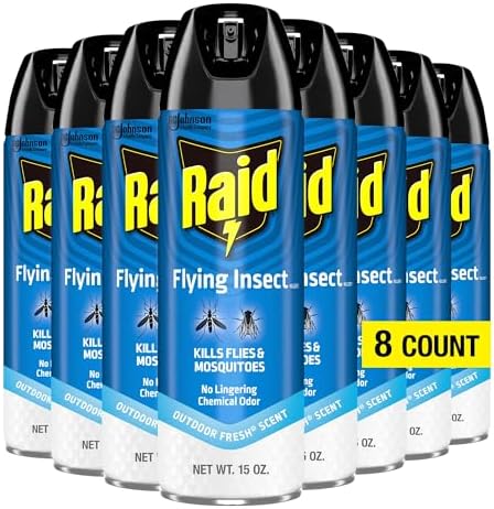 Raid Flying Insect Killer Mosquito and Fly Control No Lingering Chemical Odor Outdoor Fresh Scent 15 Ounce (Pack of 2)