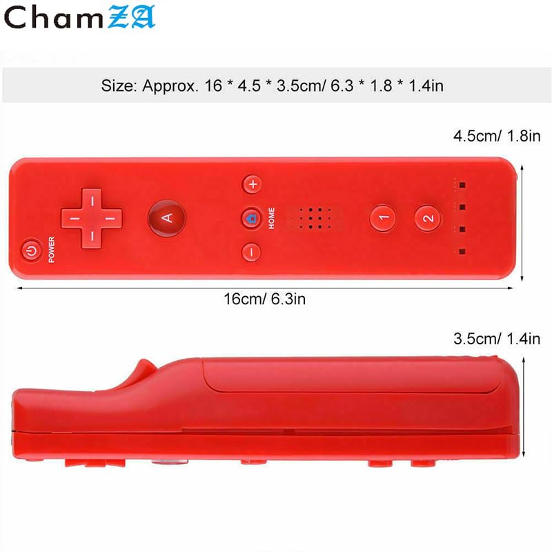 ChamZA Wireless Motion Remote Controller for Wii/Wii U, w/Soft Case & Hand strap (Red)