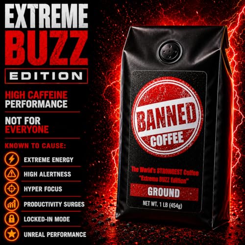 Ground Coffee | Strong Coffee | High Caffeine Coffee | Dark Roast | 16 oz | Extreme Energy. Clear Focus. Bold Flavor. Crafted for maximum