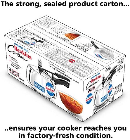 Hawkins 3 Litre Contura Pressure Cooker, Stainless Steel Inner Lid Cooker, Handi Cooker, Induction Cooker, Silver (SSC30)