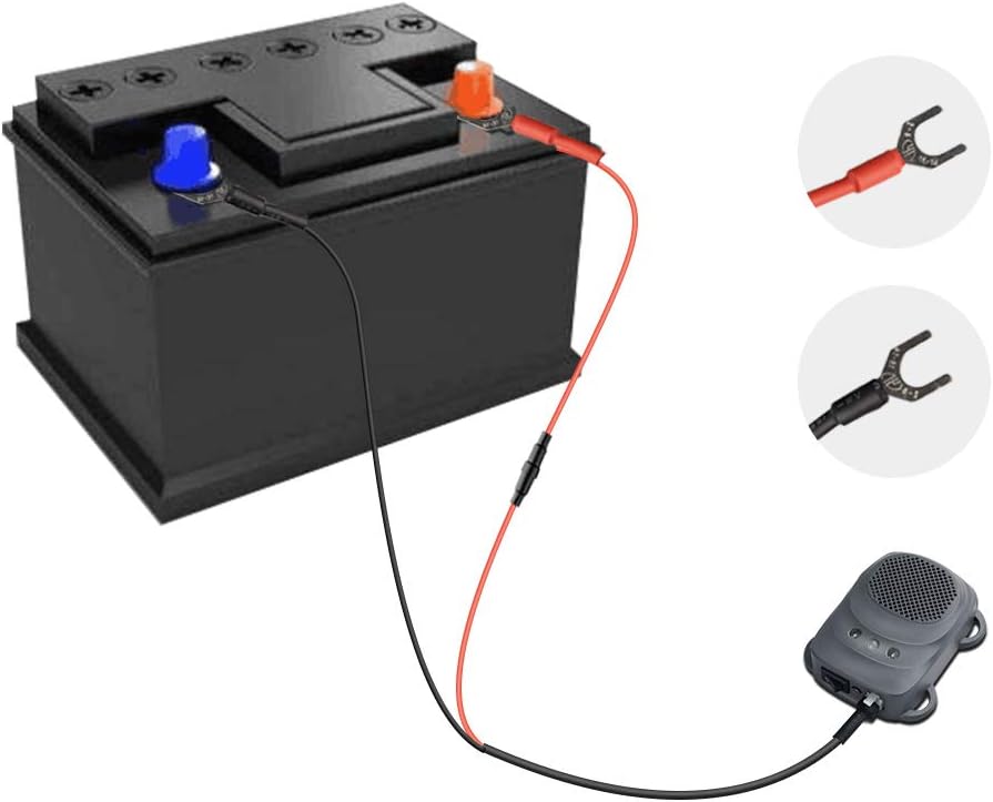 Angveirt Under Hood Rodent Repellent for Car Engine, 1 Pack | Ultrasonic Mice Deterrent with Strobe Lights, Connecting 12V 24V Car Battery