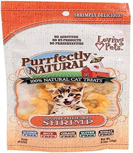 Loving Pets It's Purely Natural Freeze Dried Shrimp Treats for Cats, 0.5-Ounce