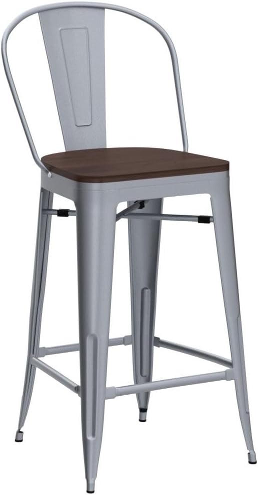 Aklaus Metal Bar Stools Set of 4