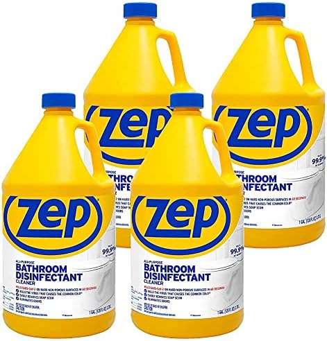Zep All-Purpose Bathroom Disinfectant Cleaner - 1 Gallon (Case of 4) ZUAPBD128 - Virucidal, Fungicidal, Mildewstat