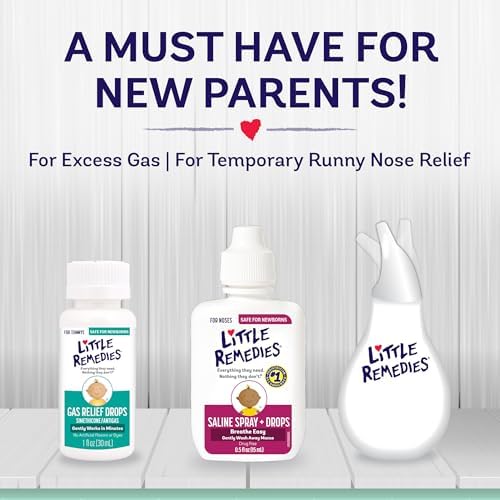 Little Remedies New Baby Essentials Kit, 6-in-1 Bundle for Newborns | Baby Care Set, Newborn Essentials, Saline Nasal Spray, Diaper Rash Cream