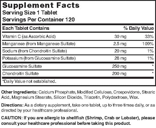 Nature's Blend Glucosamine/Chondroitin Complex 120 Tablets