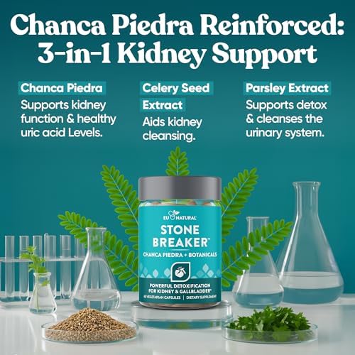 Eu Natural Chanca Piedra Stone Breaker, 60 Vegetarian Capsules | The Original herbal stone breaking formula with Celery Seed & Parsley to support kidney, gallbladder & urinary tract health