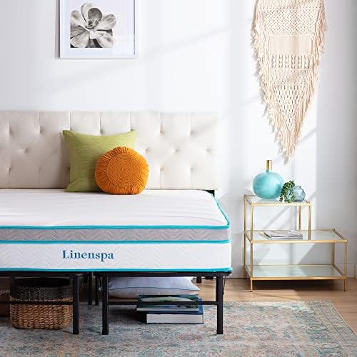 Linenspa Folding Metal Platform Bed Frame - Easy Assembly - Sturdy Steel - No Box Spring Needed - Underbed Storage - Mattress Foundation - 14" High