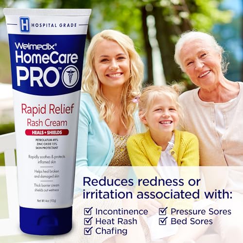 Welmedix Adult Diaper Rash Cream - Maximum Strength Zinc Oxide Cream | Moisturizing Skin Barrier - Fragile Skin Protection Ointment - Diaper Rash Cream for Adults - 4oz Tube