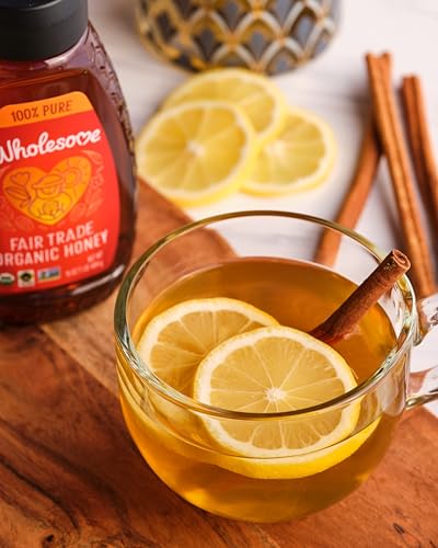 Wholesome Sweeteners 24-Ounce Organic Honey Bottle, 100% Pure, Fair Trade Certified, Non GMO Project Verified & Gluten Free, 1 Pack